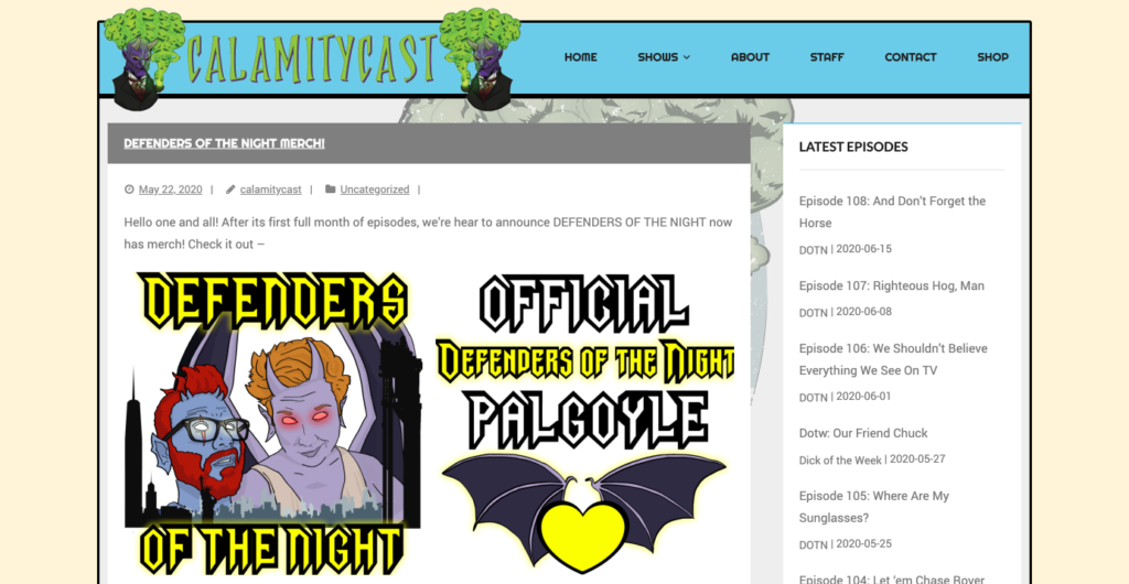 CalamityCast website